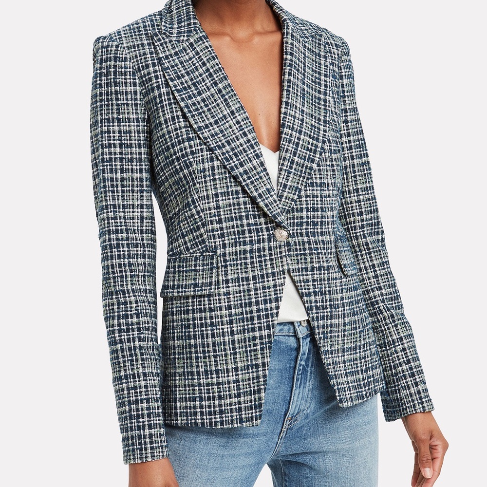 Veronica Beard Cutaway Dickey Jacket Navy Multi Size 20
